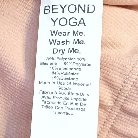 NWT Beyond Yoga | Cream Pink Heather Rib Frame Cropped Pullover Top | Medium - Picture 6 of 10